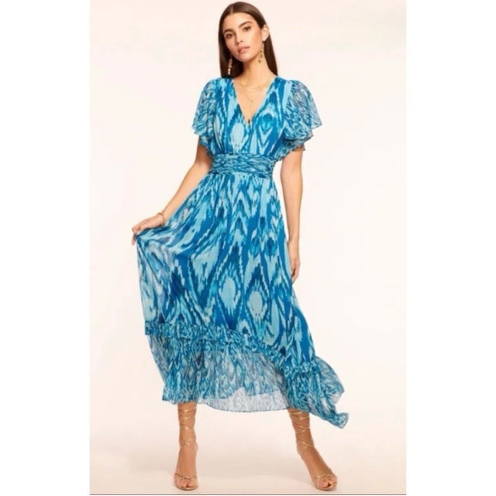 RAMY BROOK
Joanie Short Sleeve Maxi Dress In Laguna lkat Size M~ Pristine